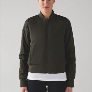 NWOT Lululemon Non Stop Bomber Reversible  Dark Olive